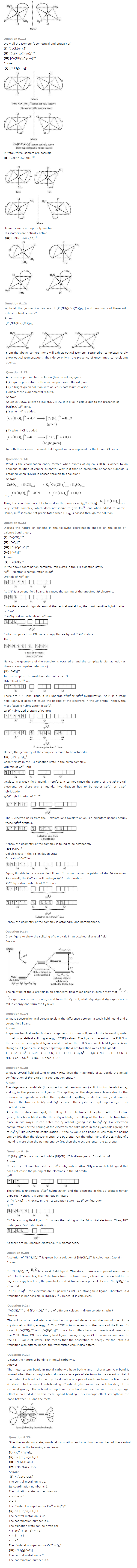 NCERT Solutions for Class 12th Chemistry