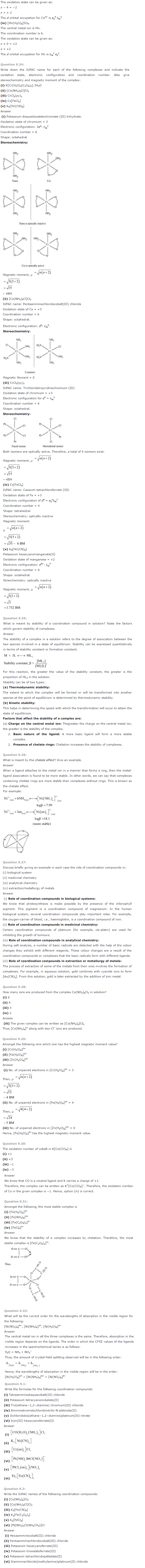 NCERT Solutions for Class 12th Chemistry